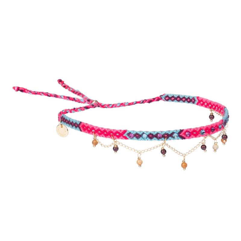 Wayuu Choker - Blue/Pink