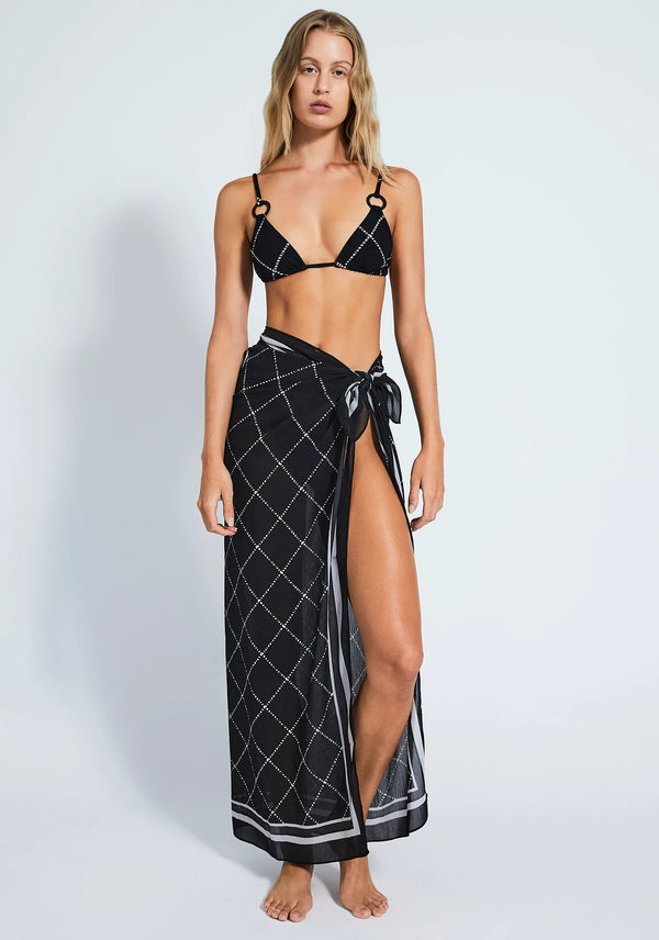 Black Check Sarong