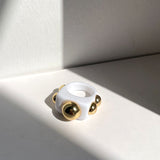 5 Gold Studs Pool Ring