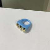 3 Studs Small Pool Ring
