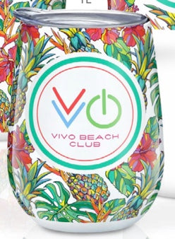 Tropical Flowers Wine Tumbler