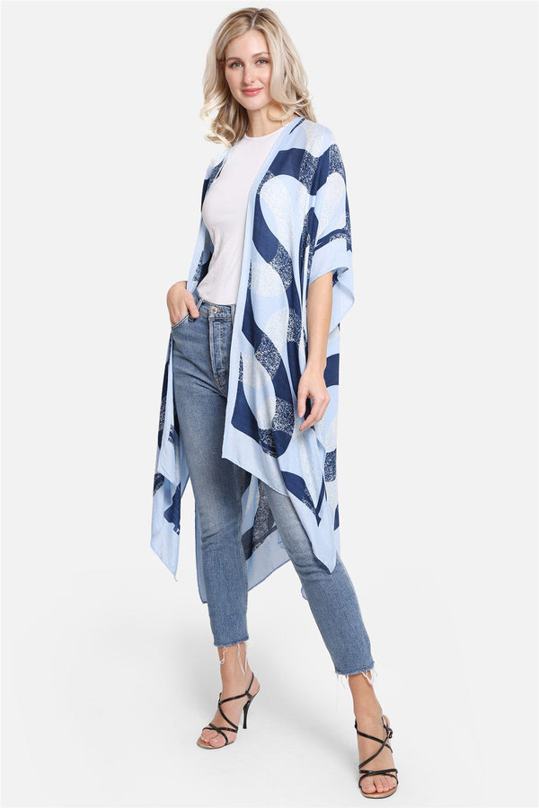 Swirl Print Cover Up - Blue