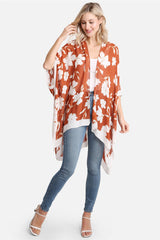 Floral Print Cover Up - Rust