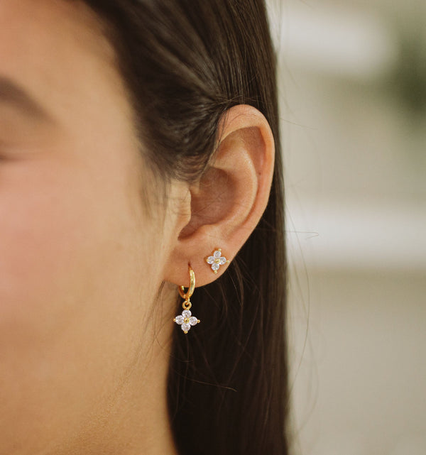 Four-Leaf Glitz Studs