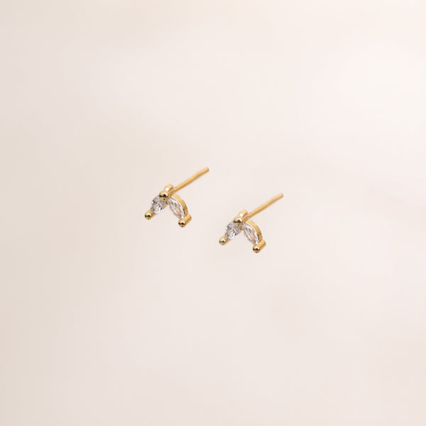 Two-Leaf Glitz Studs