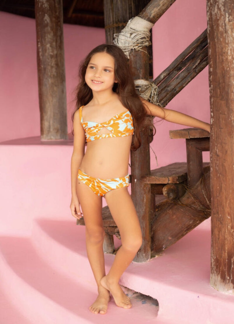 Orange Iris Girl Bikini Set