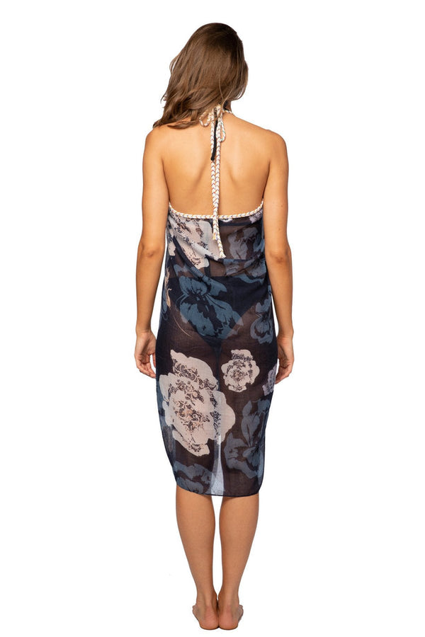 Blue Flowers Braided Sarong