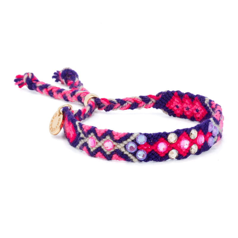 Wayuu Bracelet "Be The Change" - Electric Purple