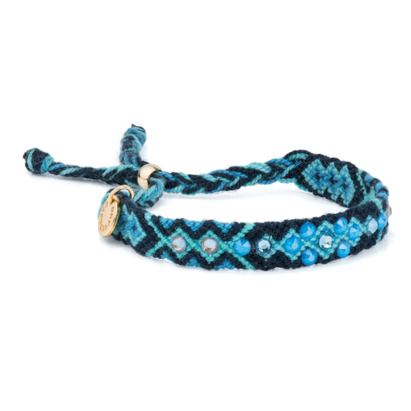 Wayuu Bracelet "Be The Change" - Electric Blue